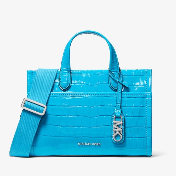 Michael Kors Gigi Small Crocodile Embossed
Leather Messenger Bag
SANTORINI BLUE - Picture 1 of 16